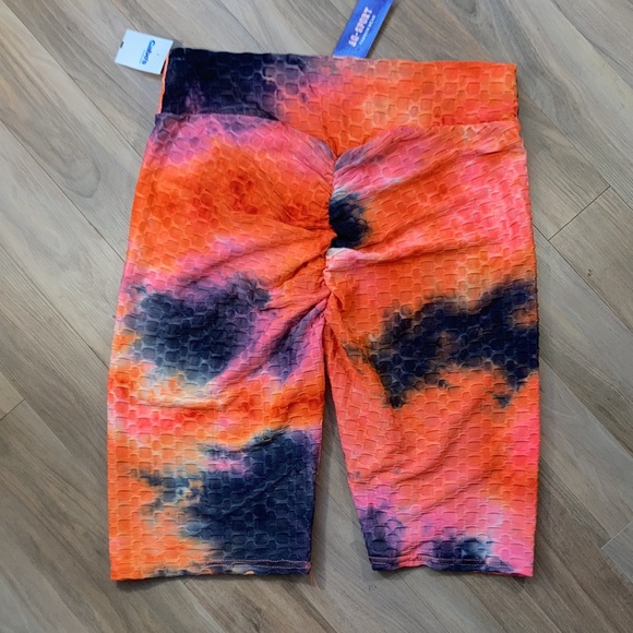 3/$15 Tie dye print honeycomb stretch longer short size 2X jrs - Picture 11 of 15
